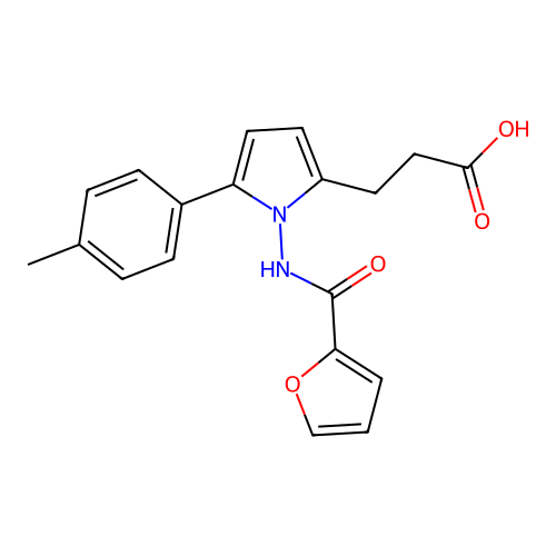 3-{1-[(furan-2-ylcarbonyl)amino]-5-(4-methylphenyl)-1H-pyrrol-2-yl}propanoic acid structure