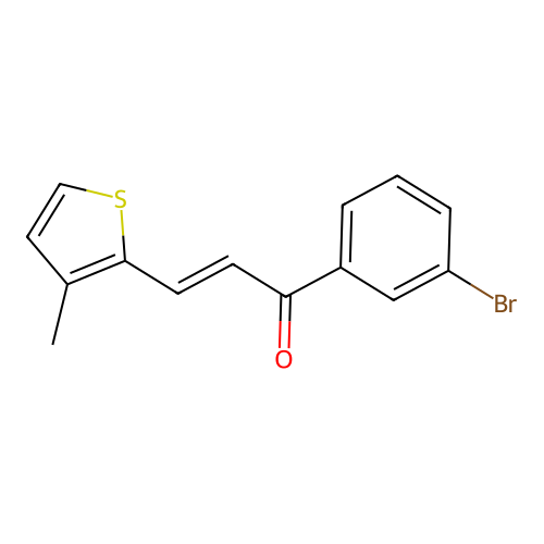 (2E)-1-(3-bromophenyl)-3-(3-methylthiophen-2-yl)prop-2-en-1-one structure