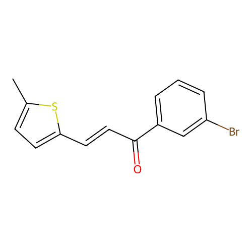 (2E)-1-(3-bromophenyl)-3-(5-methylthiophen-2-yl)prop-2-en-1-one structure