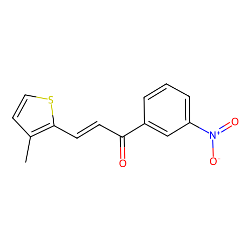(2E)-3-(3-methylthiophen-2-yl)-1-(3-nitrophenyl)prop-2-en-1-one structure