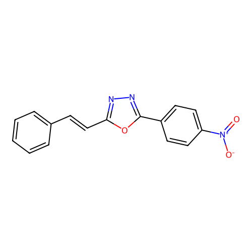 2-(4-Nitrophenyl)-5-(2-phenylethenyl)-1,3,4-oxadiazole structure