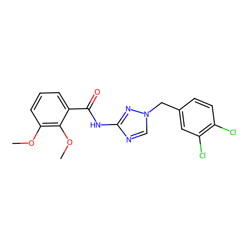 N-[1-[(3,4-dichlorophenyl)methyl]-1,2,4-triazol-3-yl]-2,3-dimethoxybenzamide structure