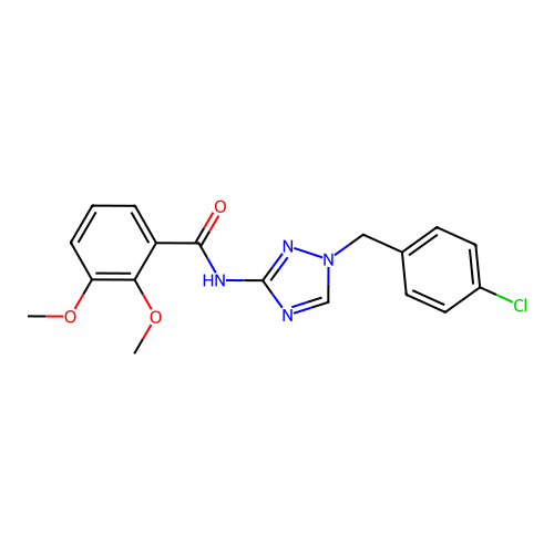 N-[1-[(4-chlorophenyl)methyl]-1,2,4-triazol-3-yl]-2,3-dimethoxybenzamide structure