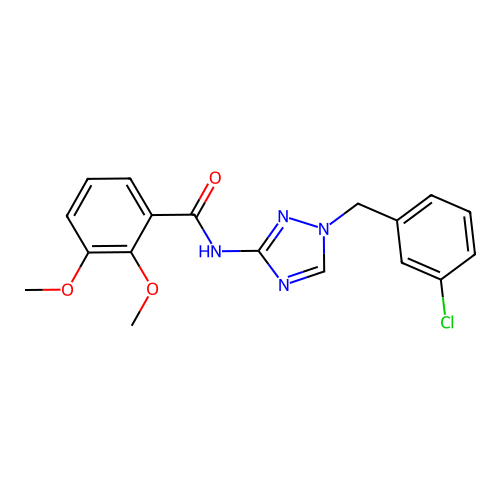 N-[1-[(3-chlorophenyl)methyl]-1,2,4-triazol-3-yl]-2,3-dimethoxybenzamide structure