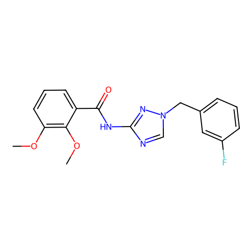N-[1-[(3-fluorophenyl)methyl]-1,2,4-triazol-3-yl]-2,3-dimethoxybenzamide structure
