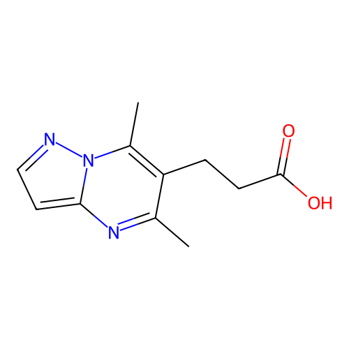 3-(5,7-Dimethylpyrazolo(1,5-a)pyrimidin-6-yl)propanoic acid structure