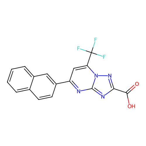 5-(2-Naphthyl)-7-(trifluoromethyl)[1,2,4]triazolo[1,5-a]pyrimidine-2-carboxylic acid structure