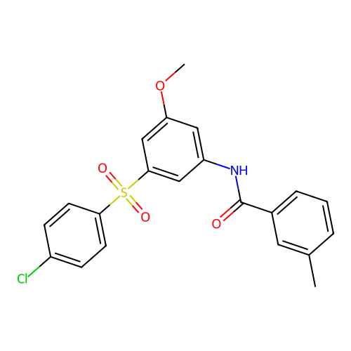 N-{3-[(4-chlorophenyl)sulfonyl]-5-methoxyphenyl}-3-methylbenzamide structure