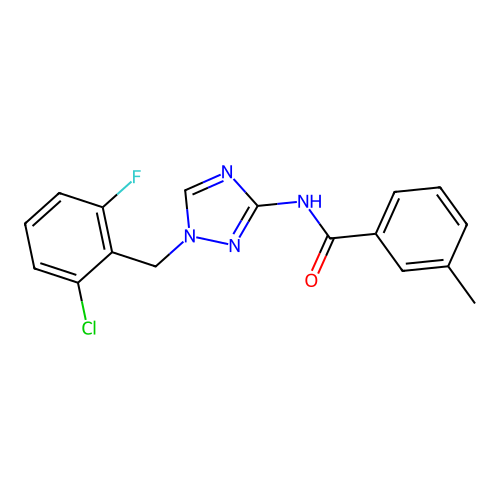 N-[1-[(2-chloro-6-fluorophenyl)methyl]-1,2,4-triazol-3-yl]-3-methylbenzamide structure