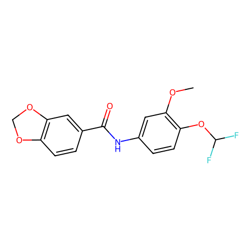 N-[4-(difluoromethoxy)-3-methoxyphenyl]-1,3-benzodioxole-5-carboxamide structure