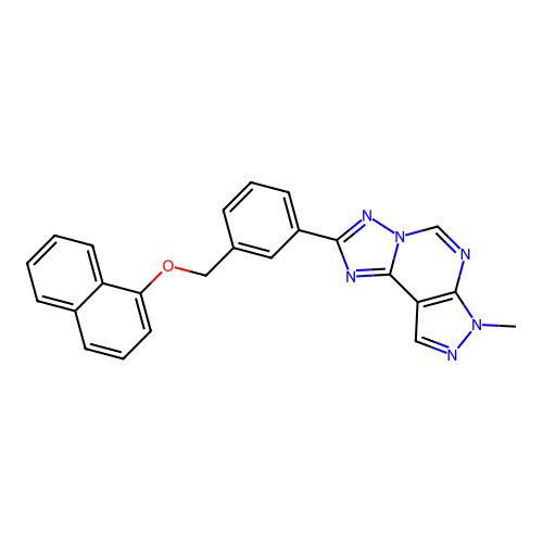 3-(7-METHYL-7H-PYRAZOLO[4,3-E][1,2,4]TRIAZOLO[1,5-C]PYRIMIDIN-2-YL)BENZYL (1-NAPHTHYL) ETHER structure