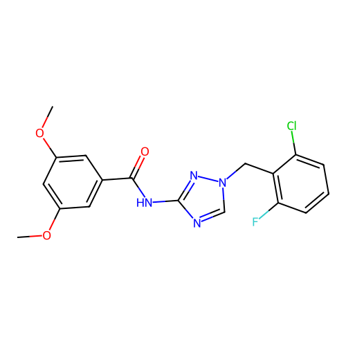 N-[1-(2-chloro-6-fluorobenzyl)-1H-1,2,4-triazol-3-yl]-3,5-dimethoxybenzamide structure