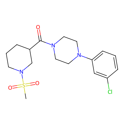 [4-(3-Chlorophenyl)piperazin-1-yl]-(1-methylsulfonylpiperidin-3-yl)methanone structure
