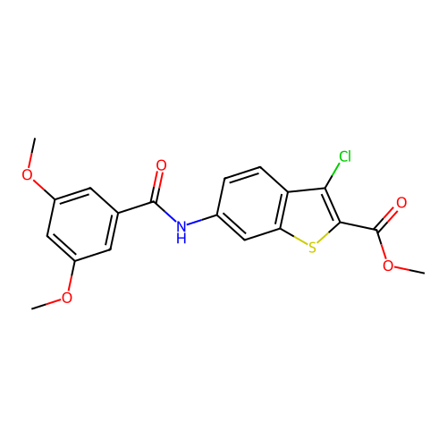 Methyl 3-chloro-6-[(3,5-dimethoxybenzoyl)amino]-1-benzothiophene-2-carboxylate structure