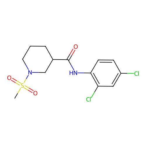 N-(2,4-dichlorophenyl)-1-methylsulfonylpiperidine-3-carboxamide structure