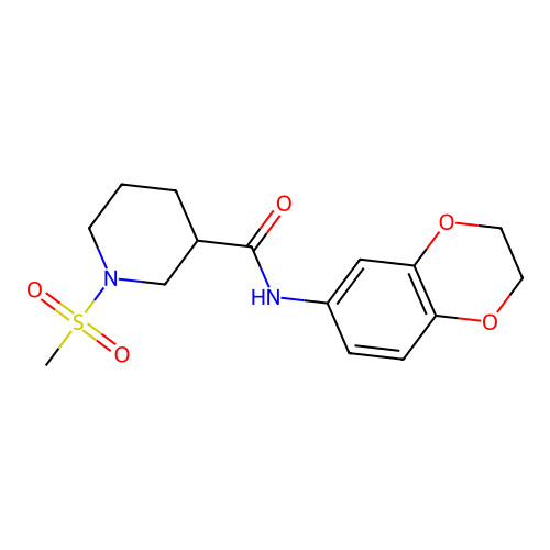 N-(2,3-dihydro-1,4-benzodioxin-6-yl)-1-methylsulfonylpiperidine-3-carboxamide structure