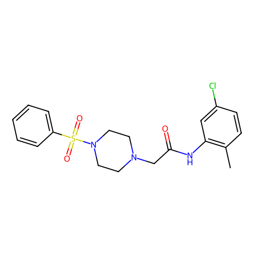 2-[4-(benzenesulfonyl)piperazin-1-yl]-N-(5-chloro-2-methylphenyl)acetamide structure