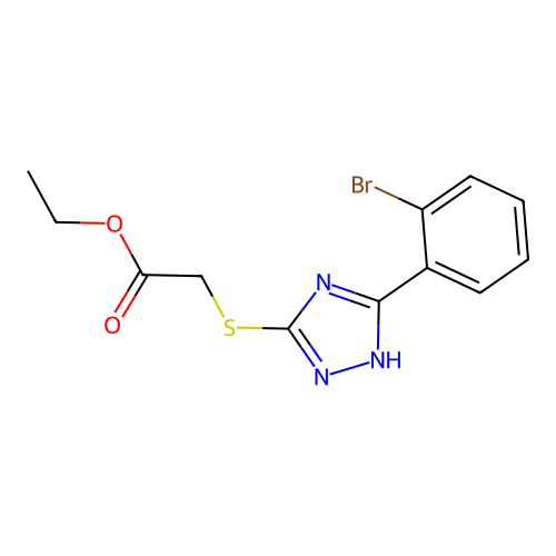 Acetic acid, [[5-(2-bromophenyl)-1H-1,2,4-triazol-3-yl]thio]-, ethyl ester structure