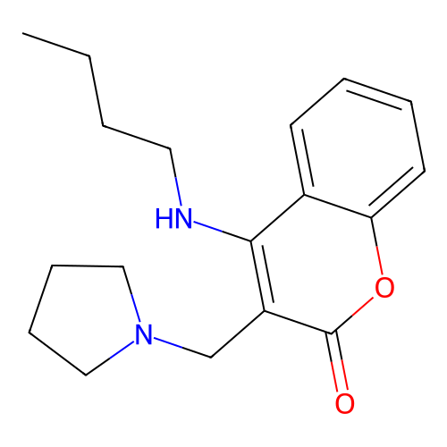 4-(Butylamino)-3-(pyrrolidinylmethyl)chromen-2-one structure