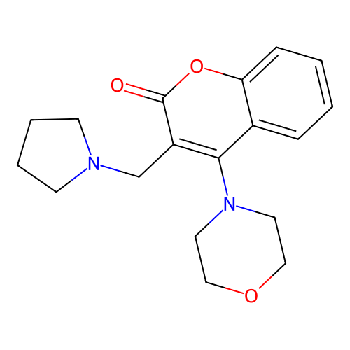 4-Morpholin-4-yl-3-(pyrrolidin-1-ylmethyl)chromen-2-one structure