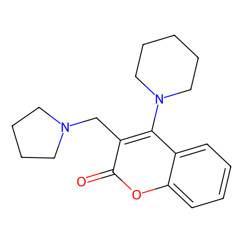 4-Piperidin-1-yl-3-pyrrolidin-1-ylmethyl-chromen-2-one structure