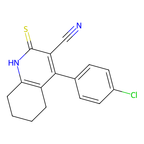 4-(4-Chlorophenyl)-2-thioxo-1,2,5,6,7,8-hexahydroquinoline-3-carbonitrile structure