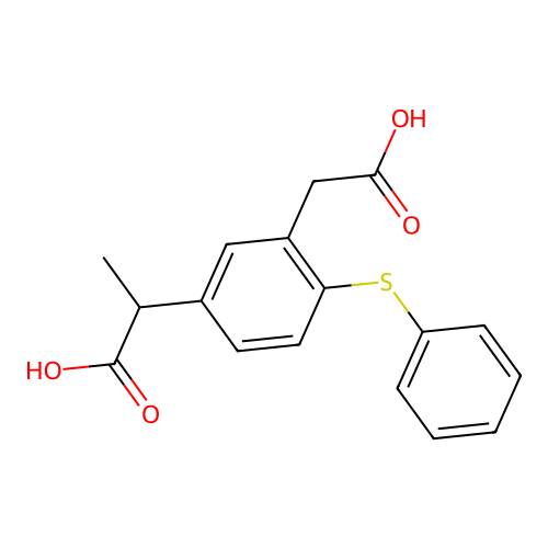 2-(3-(Carboxymethyl)-4-(phenylthio)phenyl)propanoic acid structure