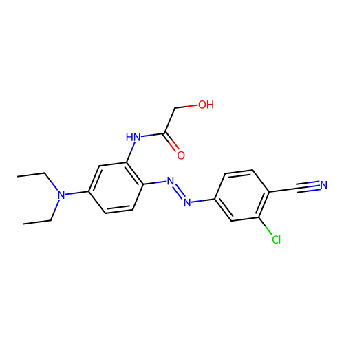N-(2-((3-Chloro-4-cyanophenyl)azo)-5-(diethylamino)phenyl)-2-hydroxyacetamide structure