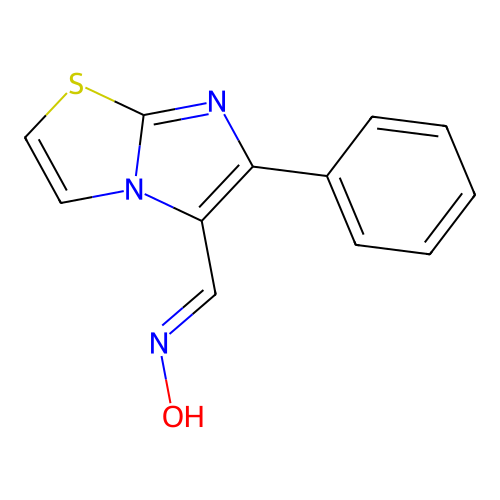 N-[(6-phenylimidazo[2,1-b][1,3]thiazol-5-yl)methylidene]hydroxylamine structure