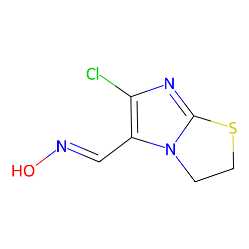 Imidazo[2,1-B]thiazole-5-carboxaldehyde,6-chloro-2,3-dihydro-, oxime structure
