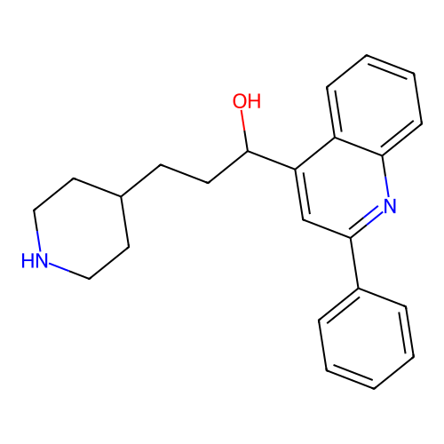 4-Quinolinemethanol, 2-phenyl-alpha-(2-(4-piperidinyl)ethyl)-, (+-)- structure