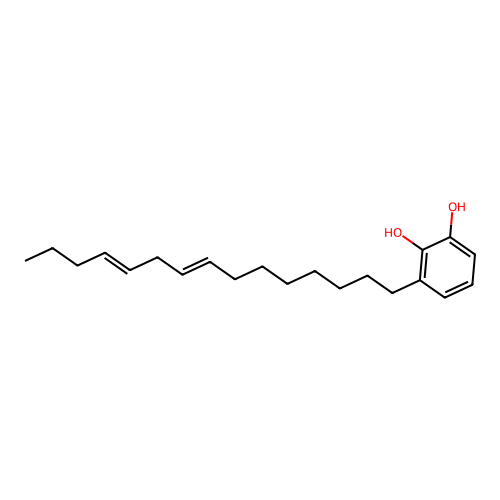 3-(Pentadeca-8,11-dien-1-YL)benzene-1,2-diol structure