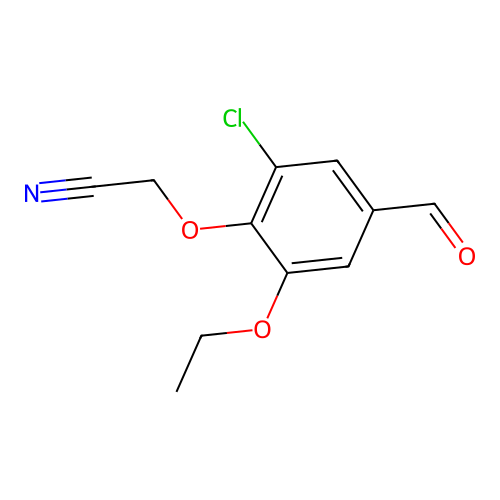 (2-Chloro-6-ethoxy-4-formylphenoxy)acetonitrile structure