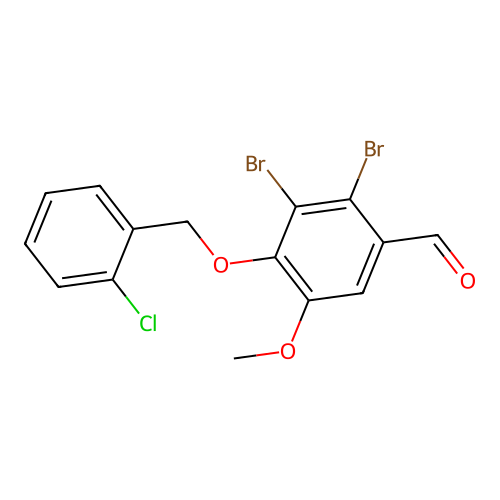 2,3-Dibromo-4-[(2-chlorophenyl)methoxy]-5-methoxybenzaldehyde structure