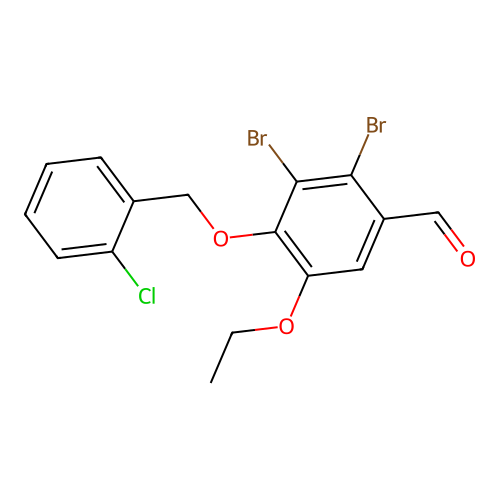 2,3-Dibromo-4-[(2-chlorobenzyl)oxy]-5-ethoxybenzaldehyde structure