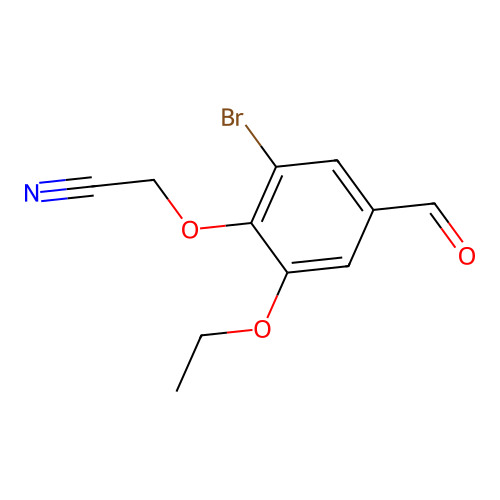 (2-Bromo-6-ethoxy-4-formylphenoxy)acetonitrile structure