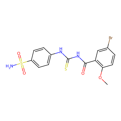5-bromo-2-methoxy-N-[(4-sulfamoylphenyl)carbamothioyl]benzamide structure