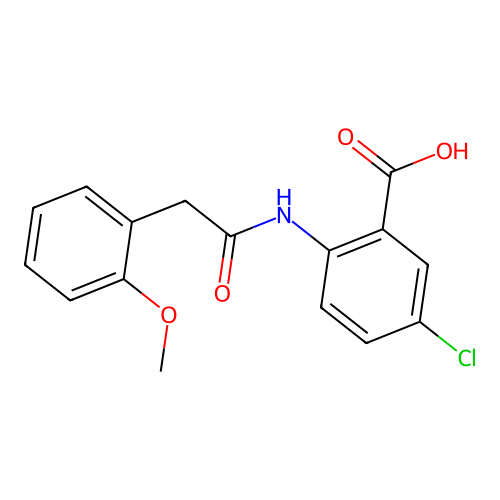 5-Chloro-2-{[(2-methoxyphenyl)acetyl]amino}benzoic acid structure