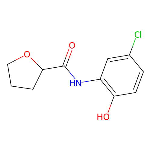 N-(5-chloro-2-hydroxyphenyl)tetrahydrofuran-2-carboxamide structure
