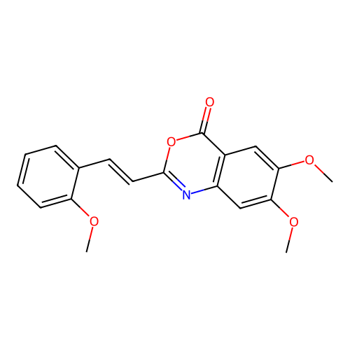6,7-dimethoxy-2-[(E)-2-(2-methoxyphenyl)ethenyl]-3,1-benzoxazin-4-one structure