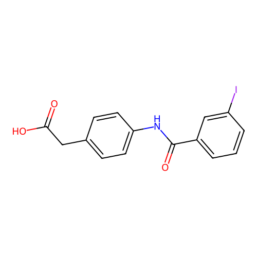 (4-{[(3-Iodophenyl)carbonyl]amino}phenyl)acetic acid structure