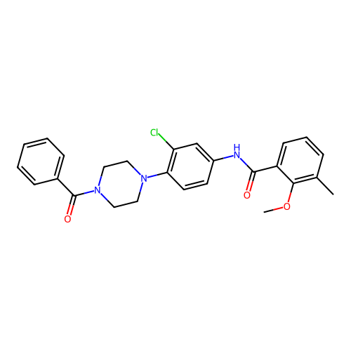 N-[4-(4-benzoylpiperazin-1-yl)-3-chlorophenyl]-2-methoxy-3-methylbenzamide structure