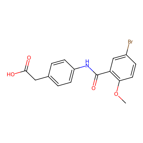 (4-{[(5-Bromo-2-methoxyphenyl)carbonyl]amino}phenyl)acetic acid structure