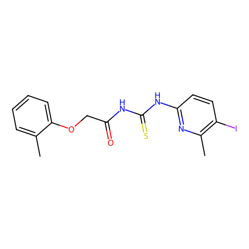 N-(5-iodo-6-methyl-2-pyridinyl)-N'-[(2-methylphenoxy)acetyl]thiourea structure