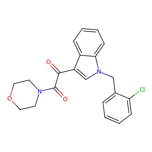 1-[1-[(2-Chlorophenyl)methyl]indol-3-yl]-2-morpholin-4-ylethane-1,2-dione structure