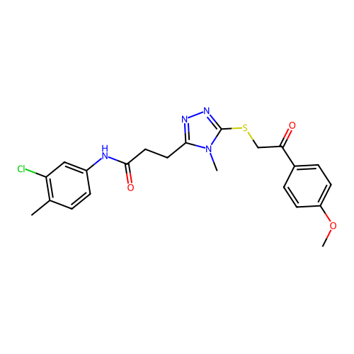 N-(3-chloro-4-methylphenyl)-3-(5-{[2-(4-methoxyphenyl)-2-oxoethyl]sulfanyl}-4-methyl-4H-1,2,4-triazol-3-yl)propanamide structure