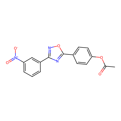 4-[3-(3-Nitrophenyl)-1,2,4-oxadiazol-5-yl]phenyl acetate structure
