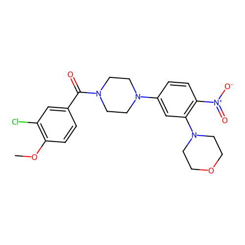 (3-chloro-4-methoxyphenyl)-[4-(3-morpholin-4-yl-4-nitrophenyl)piperazin-1-yl]methanone structure