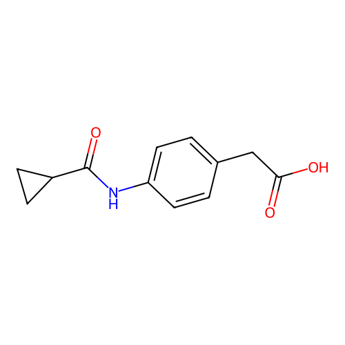 {4-[(Cyclopropylcarbonyl)amino]phenyl}acetic acid structure