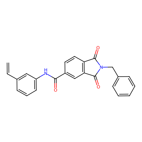 2-benzyl-N-(3-ethenylphenyl)-1,3-dioxo-2,3-dihydro-1H-isoindole-5-carboxamide structure